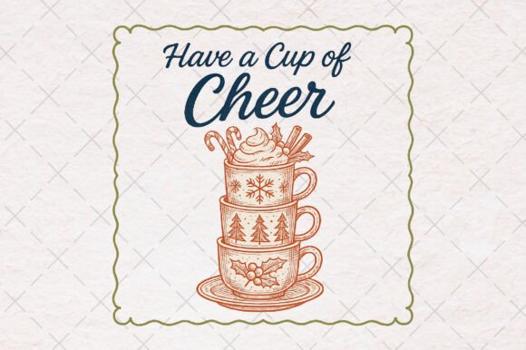 Christmas Cup Frame: Hand-drawn Illustrations