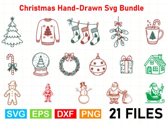 Christmas Hand-Drawn Svg Bundle: Illustrations for Bloggers