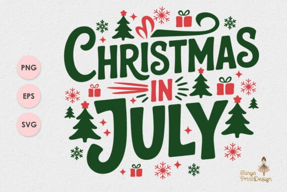 Christmas in July PNG SVG Sublimation Illustrations
