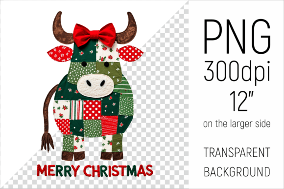 Christmas Patchwork Cow Clipart: A Designer’s Review