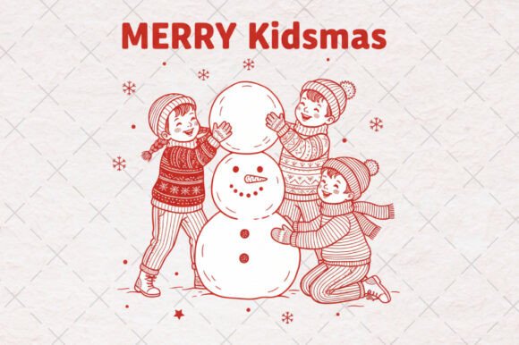 Merry Kidsmas Snowman: Festive Illustrations