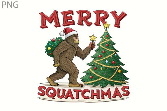 Merry Squatchmas Bigfoot Christmas PNG Review