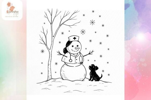 Nurse Christmas Snowman Png: Illustrations for Sellers