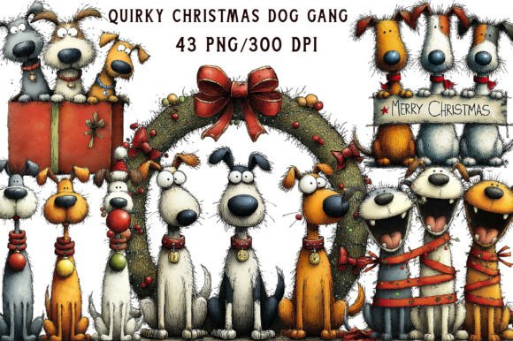 Quirky Christmas Dog Gang Clipart: A Seller’s Review