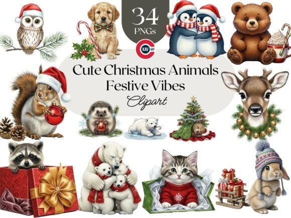 Review: Christmas Woodland Animals Clipart PNG for Illustrations