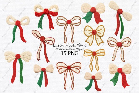 Review: Latch Hook Yarn Christmas Bow Clipart for Embroidery