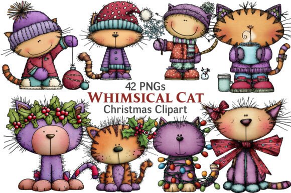 Review: Whimsical Christmas Cat Clipart Bundle