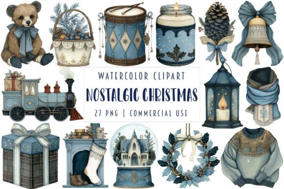 Reviewing Warm Nostalgic Christmas Clipart for Stitching