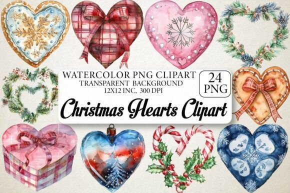Watercolor Christmas Hearts Clipart: A Crafter’s Review