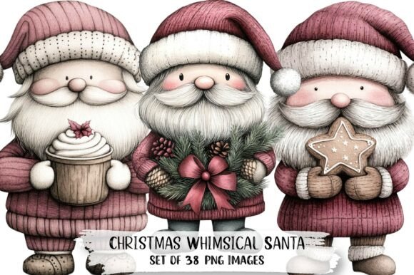 Whimsical Santa Illustrations for Branding